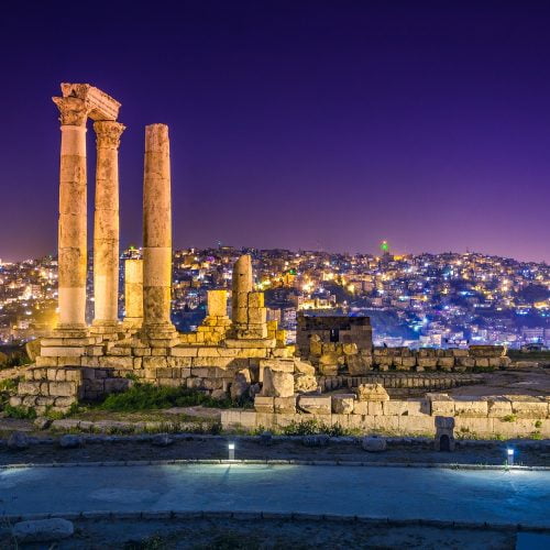 Temple of Hercules at Amman Citadel in Amman, Jordan.